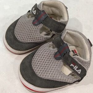 Fila Gray and Red Baby Walker Shoes